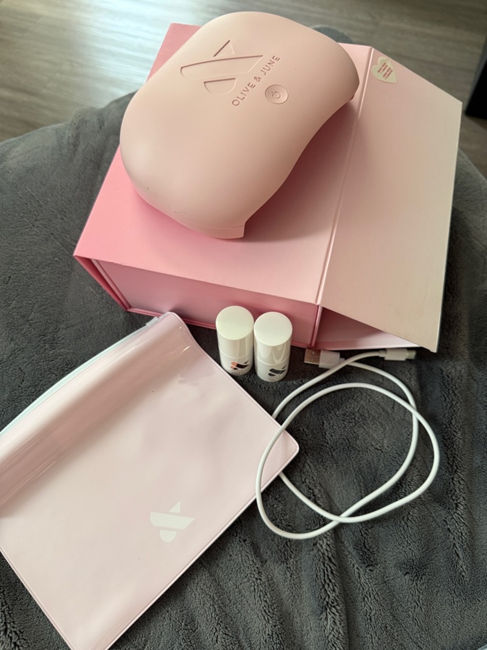 Pink LED Nail Lamp Kit – Portable Gel Curing Set